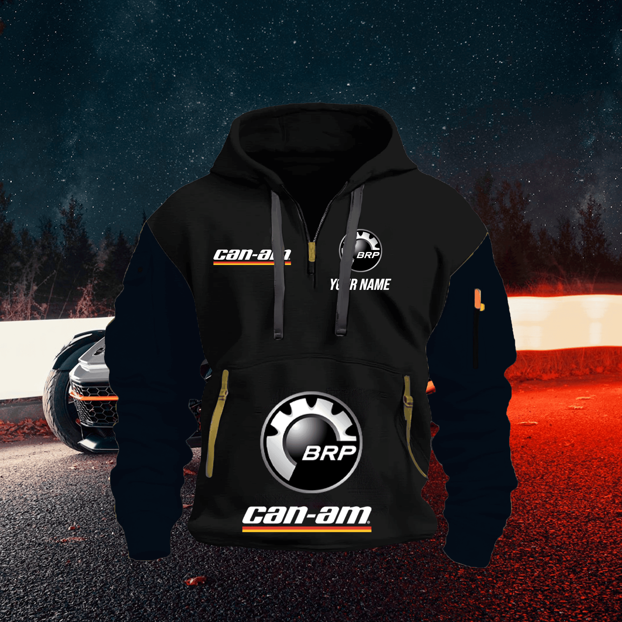 CA FULL PRINT QUATER ZIPPER JACKET