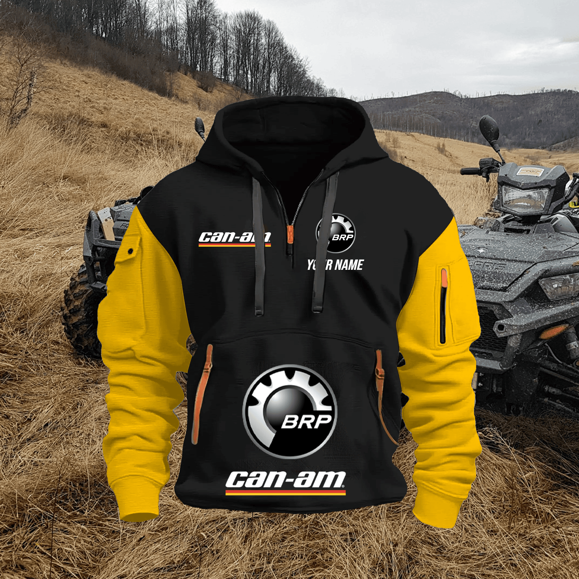 CA FULL PRINT QUATER ZIPPER JACKET