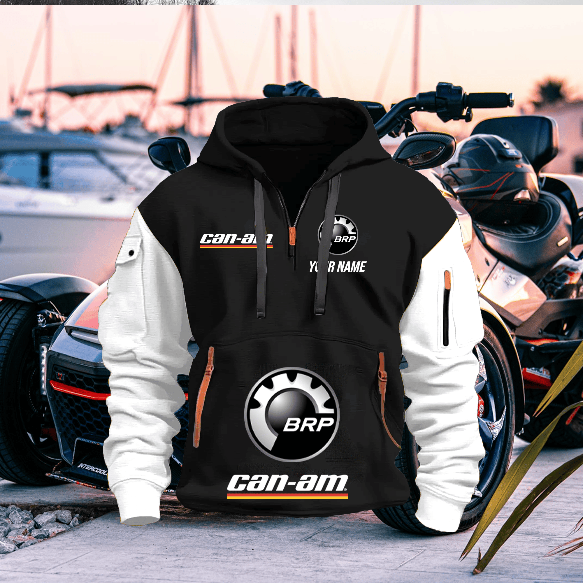 CA FULL PRINT QUATER ZIPPER JACKET