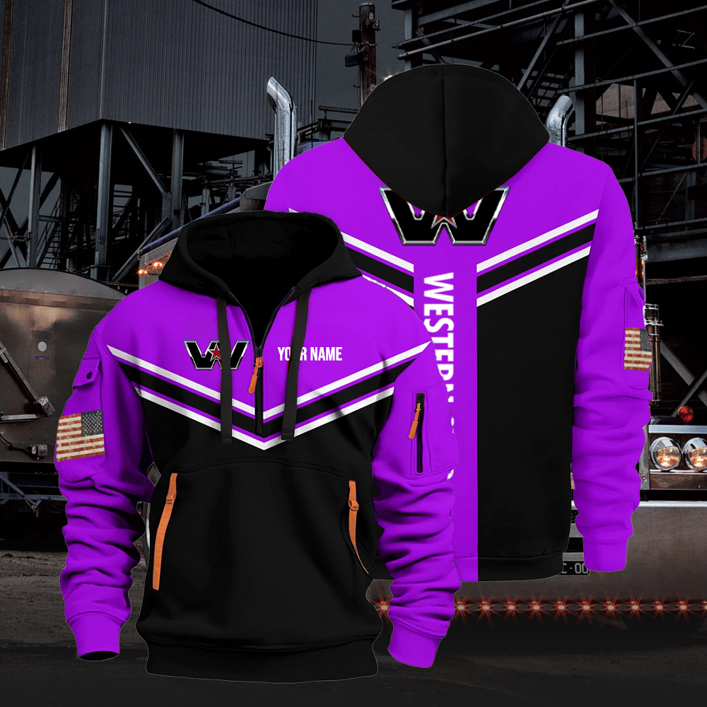 WS custom print name quarter zipper jacket
