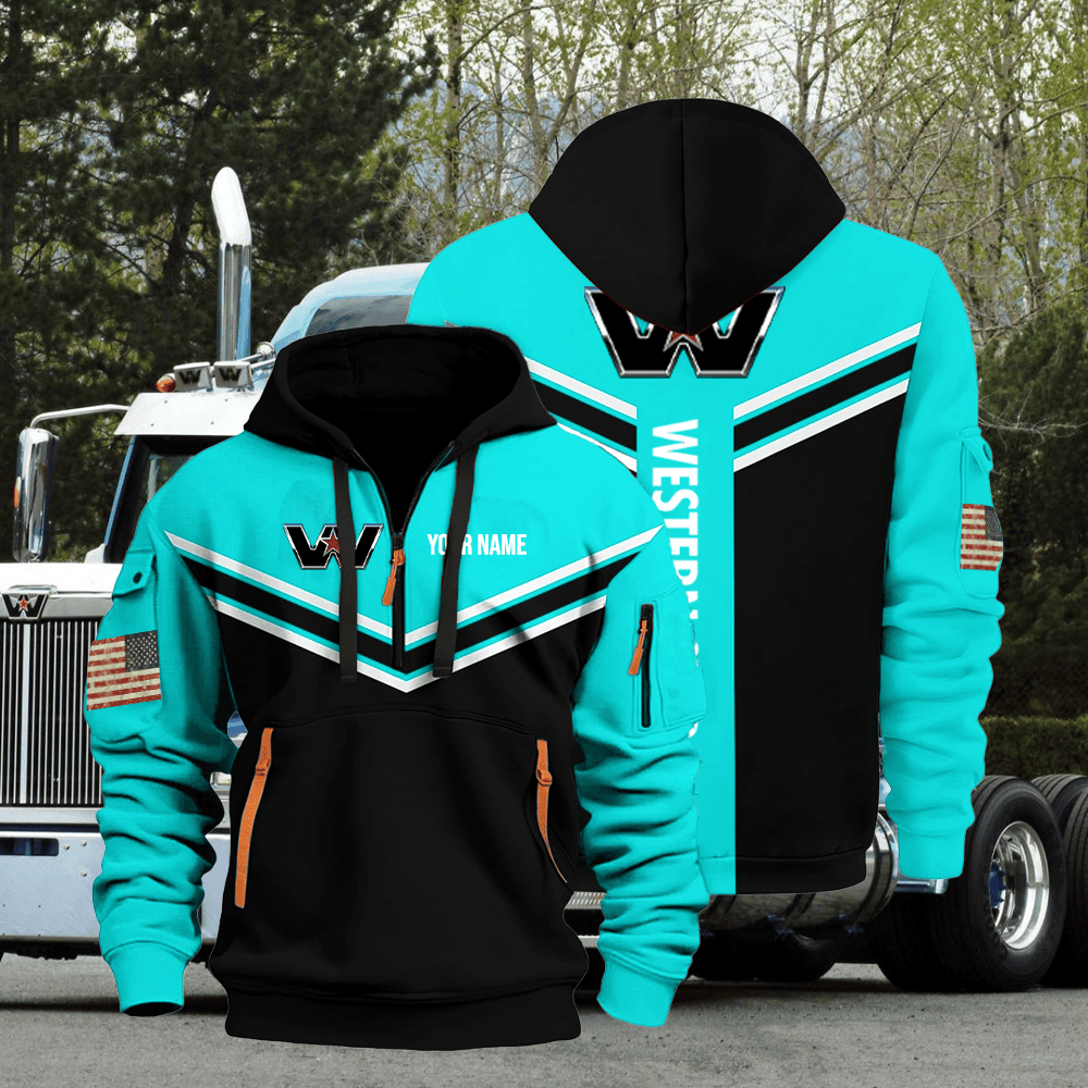 WS custom print name quarter zipper jacket