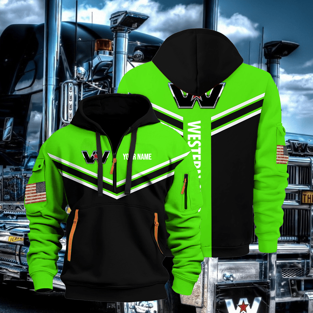 WS custom print name quarter zipper jacket