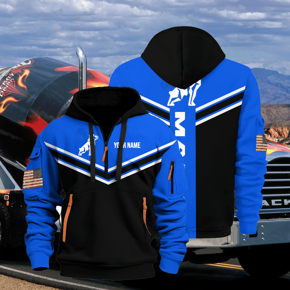 MA custom print name quarter zipper jacket