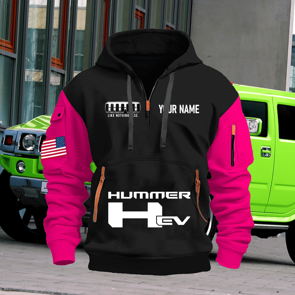 HM EV Custom Name Quarter Zipper Hoodie