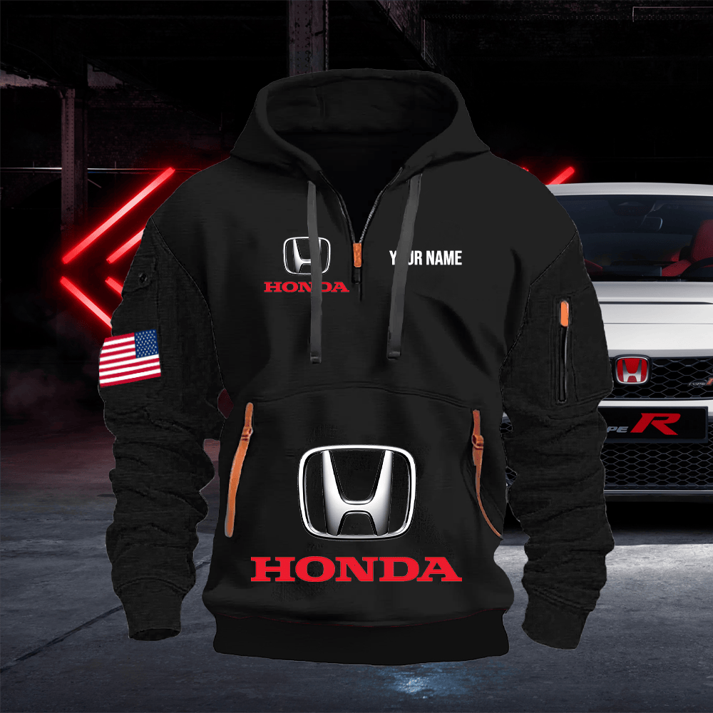 HO Print Name Quarter Zipper Hoodie