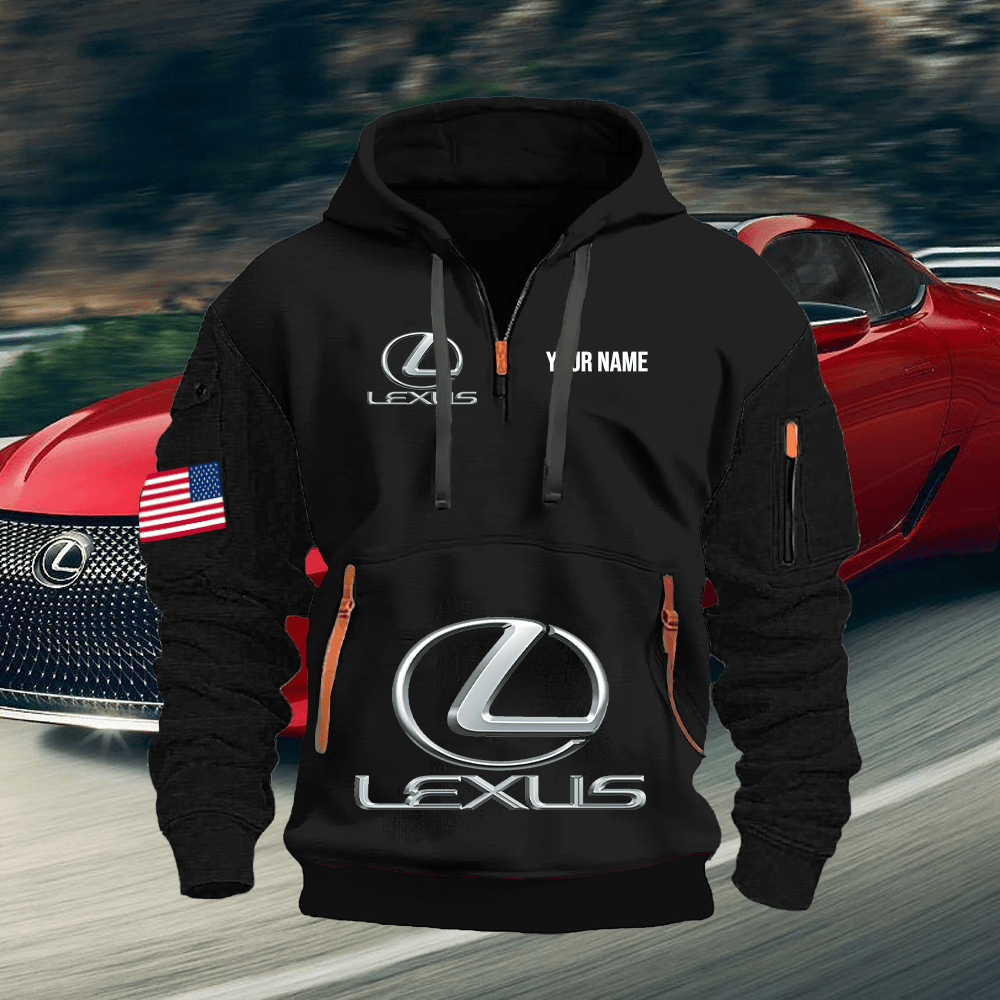 LX Print Name Quarter Zipper Hoodie