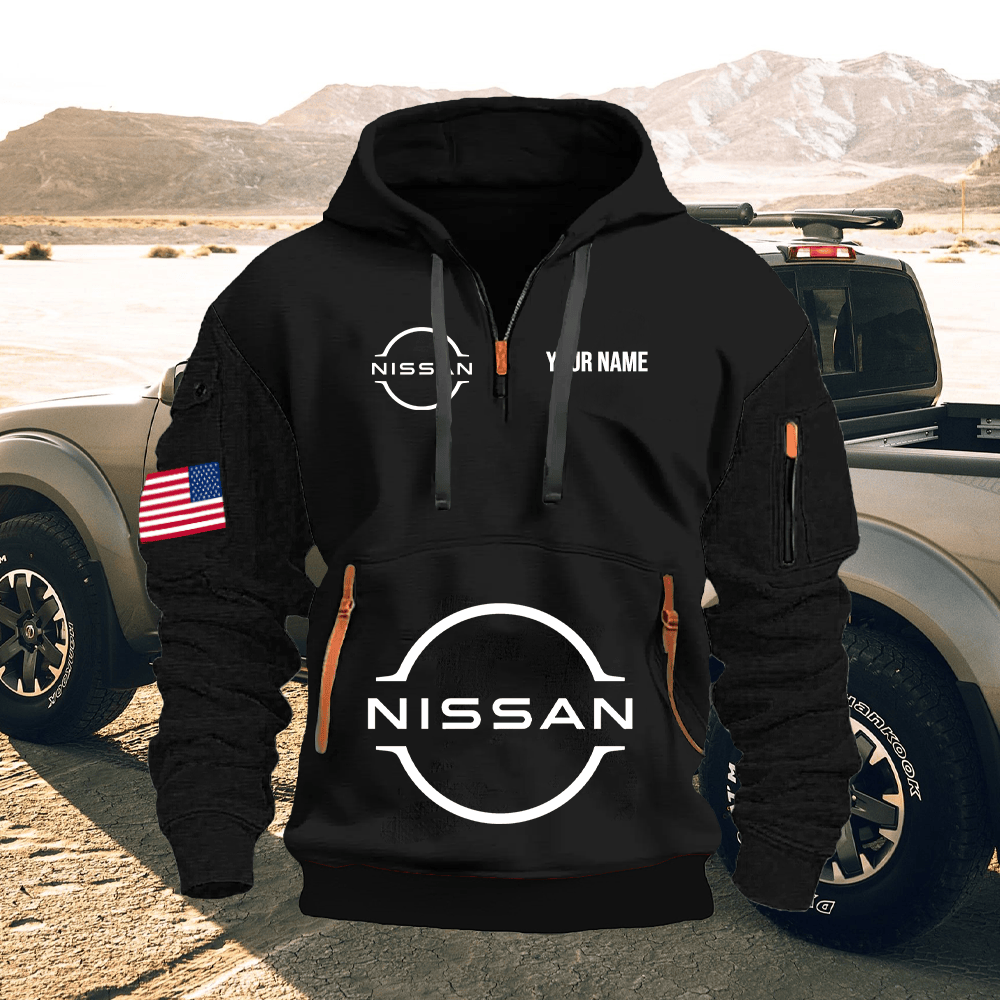 NS Custom Print Name Quarter Zipper Hoodie
