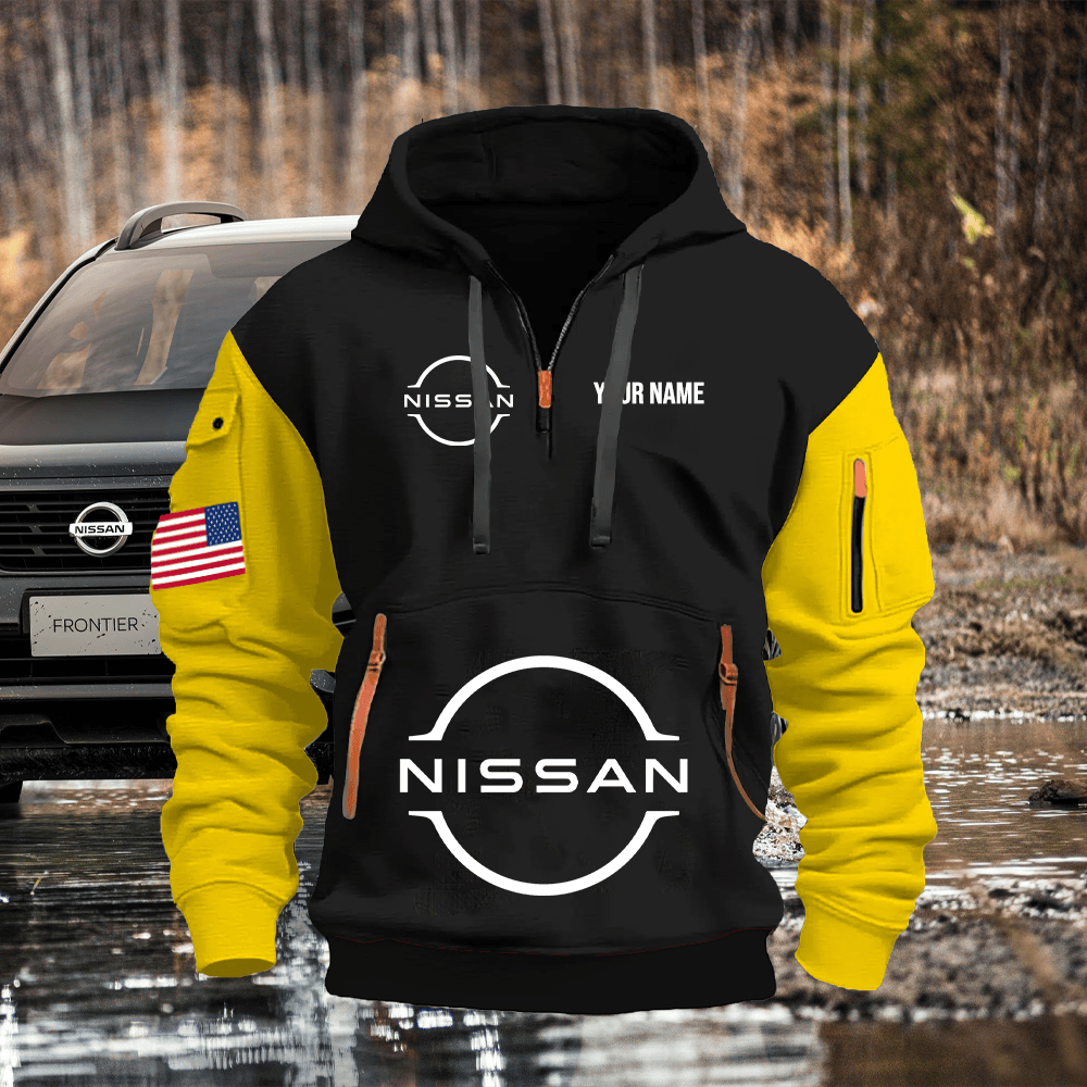 NS Custom Print Name Quarter Zipper Hoodie