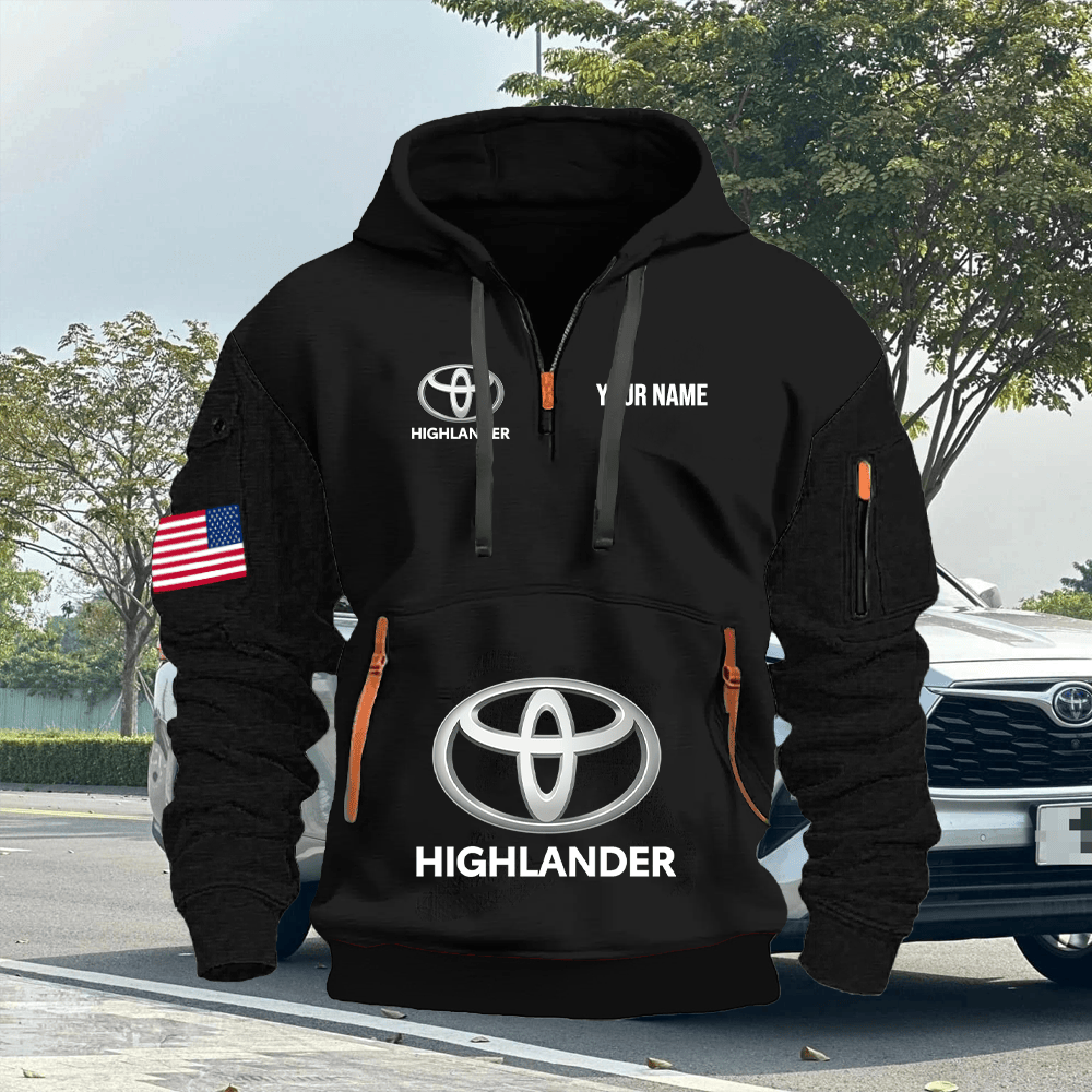 TY11 Custom Print Name Quarter Zipper Hoodie