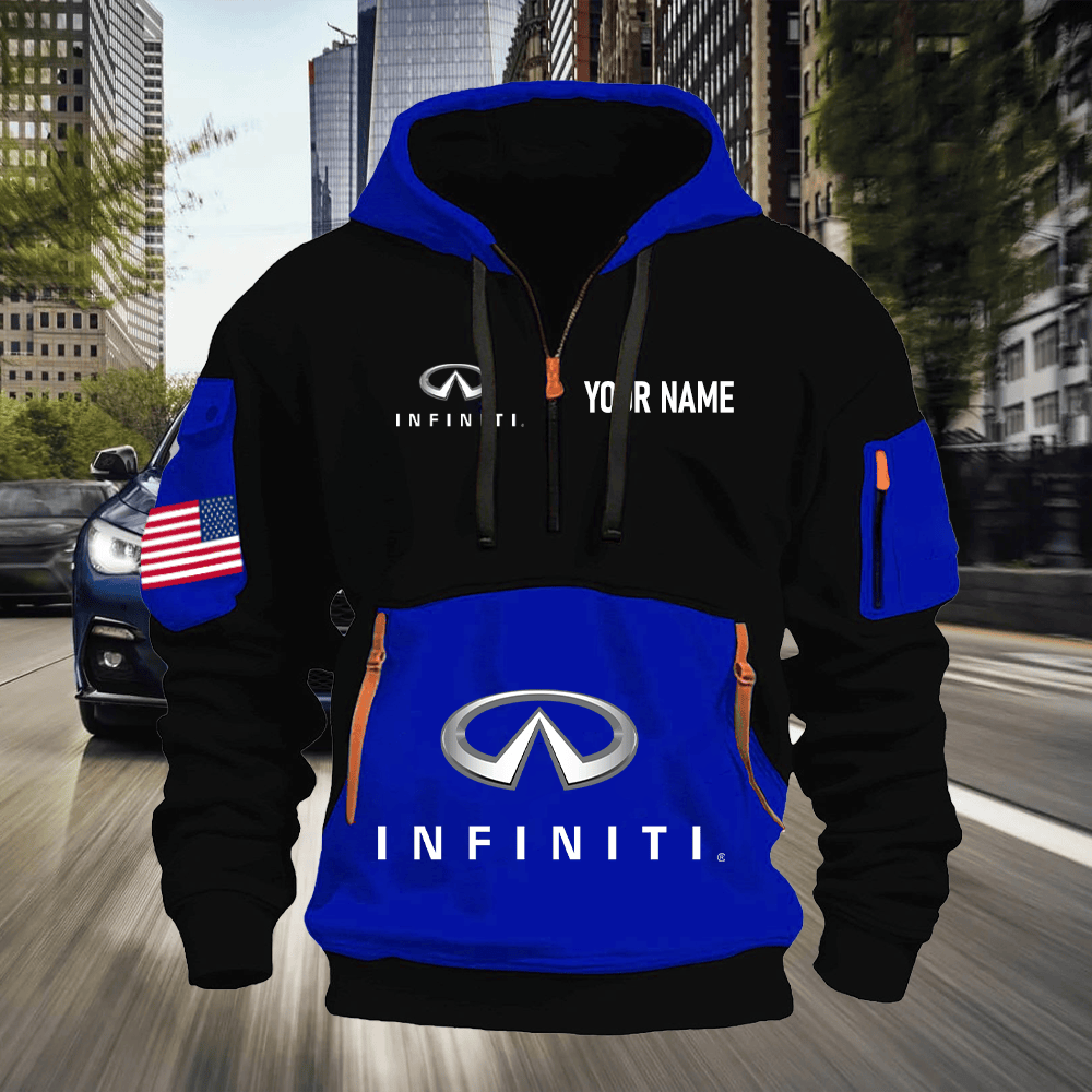 IF Print Name Quarter Zipper Hoodie