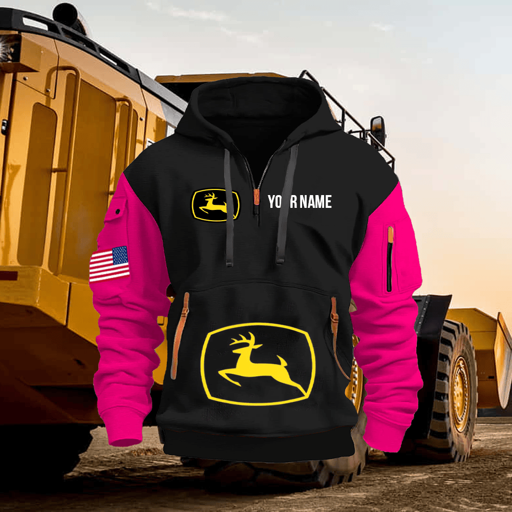 JD Custom Print Name Quarter Zipper Hoodie