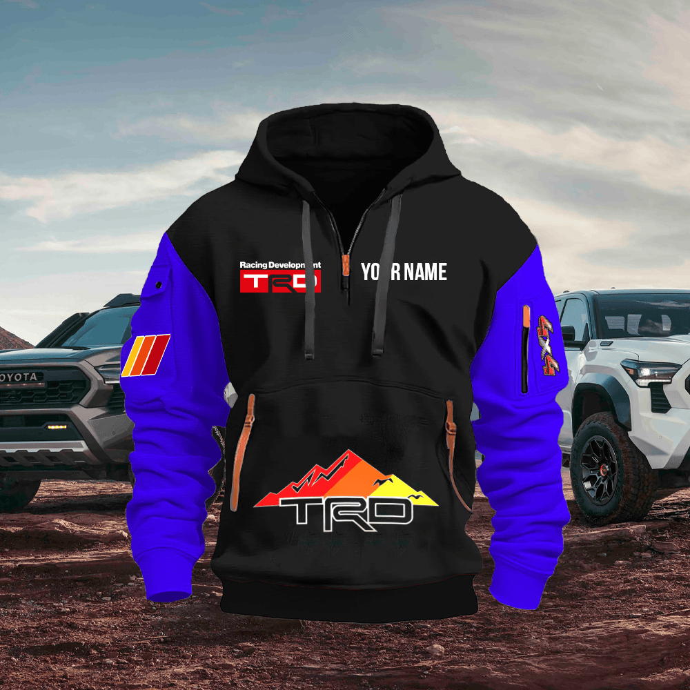 TY TRD Custom Print Name Quarter Zipper Hoodie