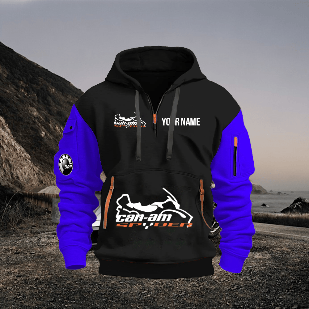 SPD Custom Print Name Quarter Zipper Hoodie