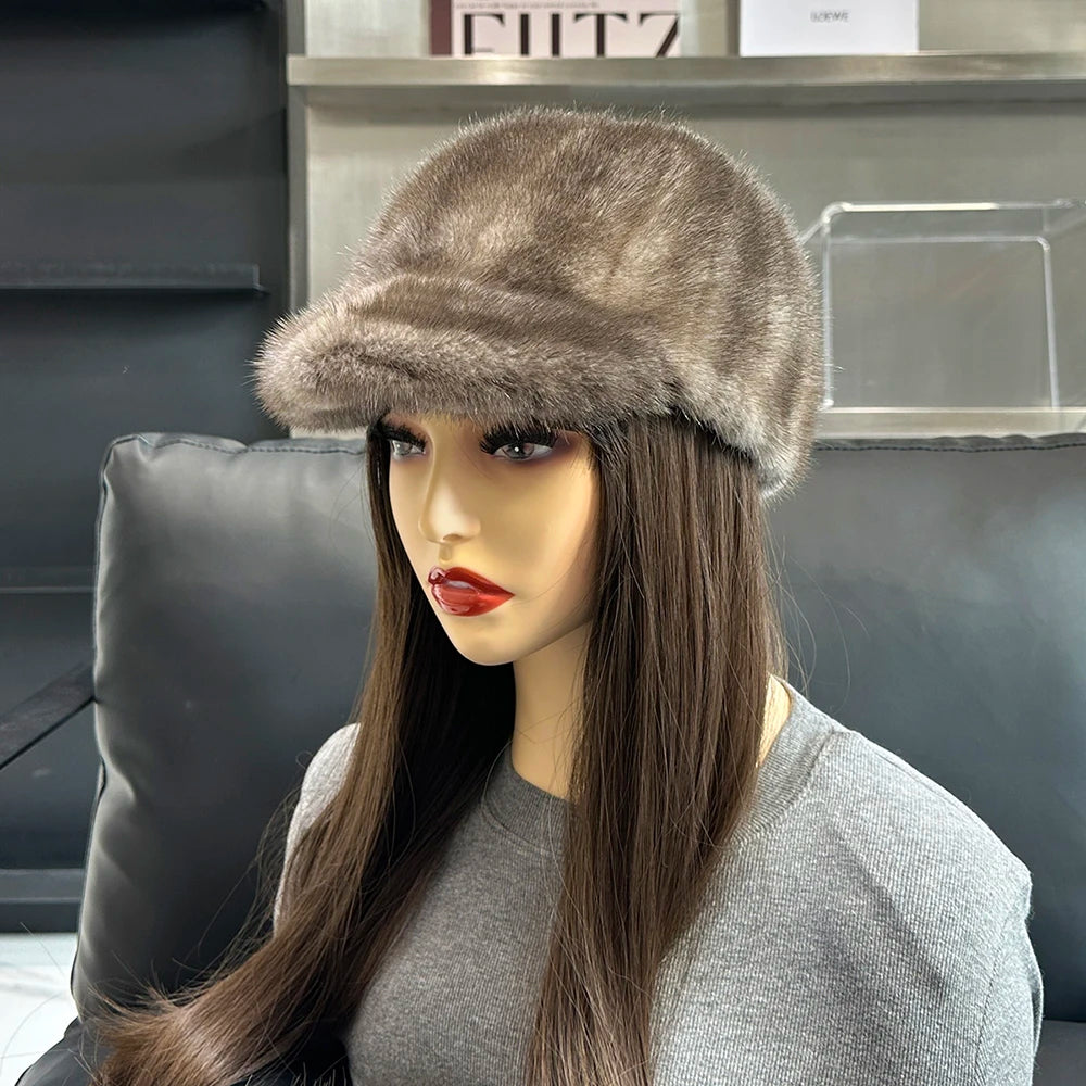 Real Mink Fur Hat Winter Women Keep