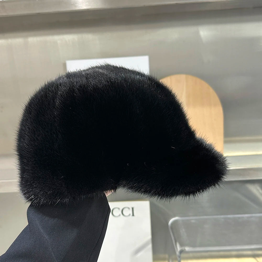 Real Mink Fur Hat Winter Women Keep